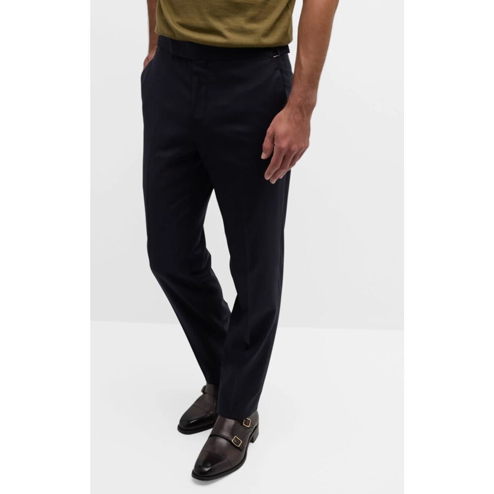 TOM FORD formal Shelton Plain Weave Wool Pants 58R Black Old Money Quiet Luxury